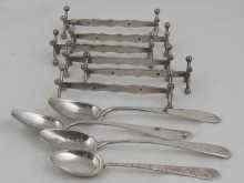 Appraisal: Three Austro - Hungarian and one Chinese silver teaspoons together