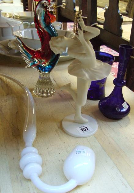 Appraisal: A Kaiser bisque figure of a ballerina a glass pipe