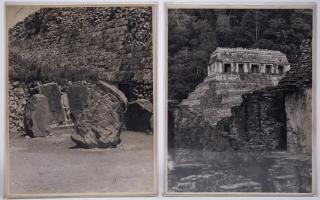 Appraisal: South American Tribal Photographs Pair Vintage photographs black and white