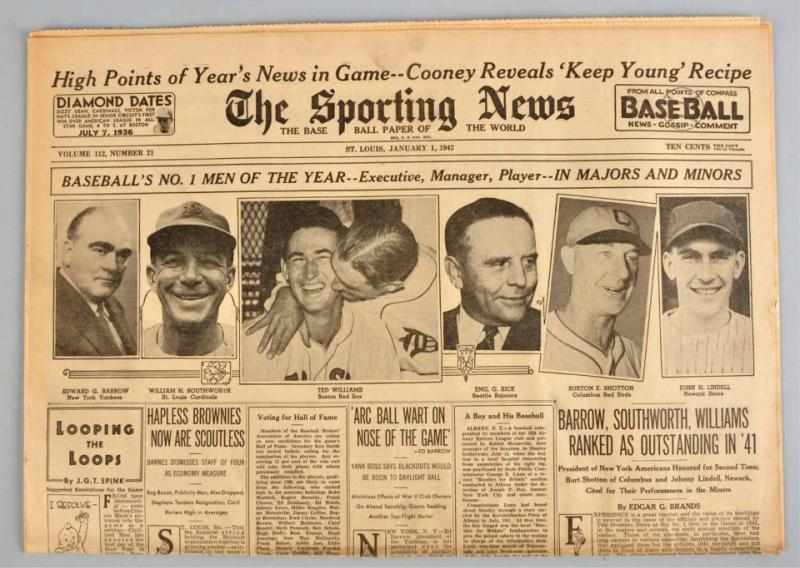 Appraisal: Lot of The Sporting News Newspapers Complete run from January