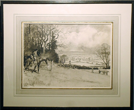 Appraisal: - Edwards Lionel English - charcoal drawing titled A Kill