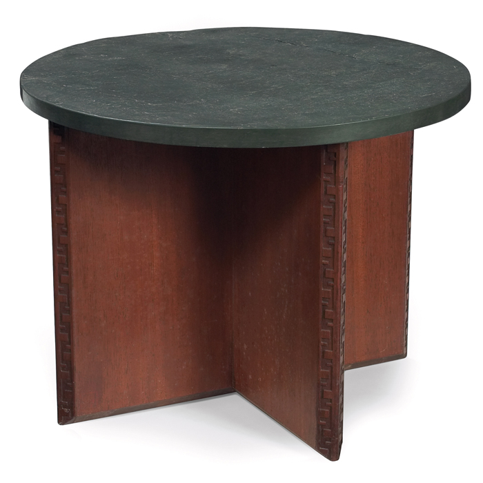 Appraisal: Good Frank Lloyd Wright table manufactured by Heritage Henredon circular