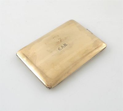 Appraisal: An American oblong cigarette case with engine turning and initials