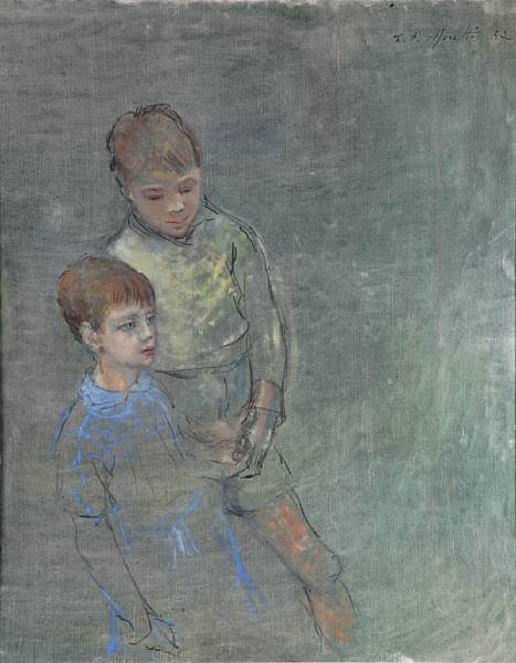 Appraisal: Property of various owners Portrait of two boys signed and