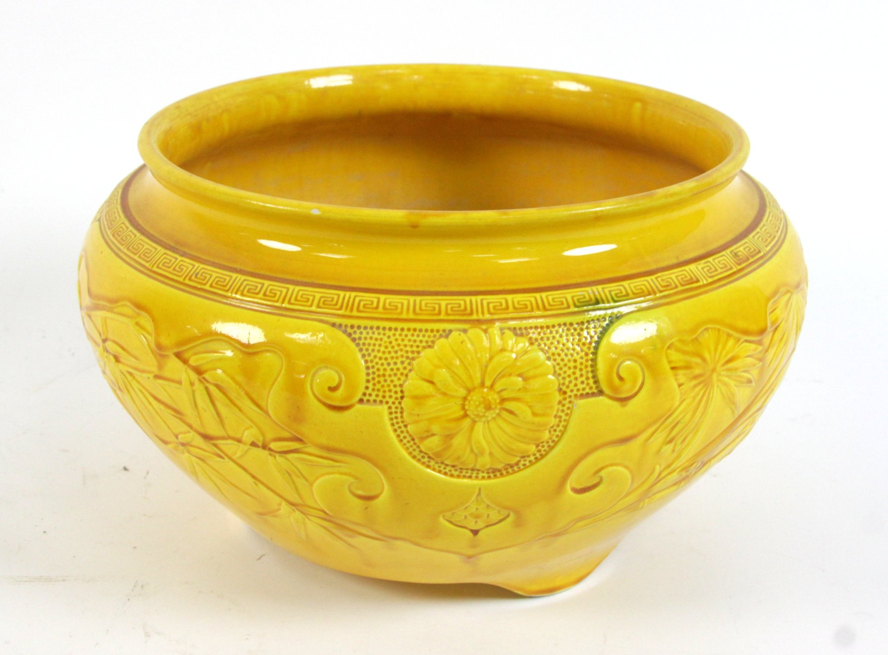 Appraisal: A Minton yellow-ground jardini re date code for of compressed