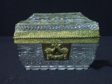 Appraisal: GILT COPPER MOUNTED GLASS BOX Continental late th century with