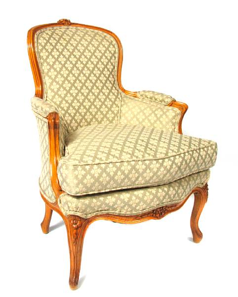 Appraisal: A Louis XV style bergere height in width in depth