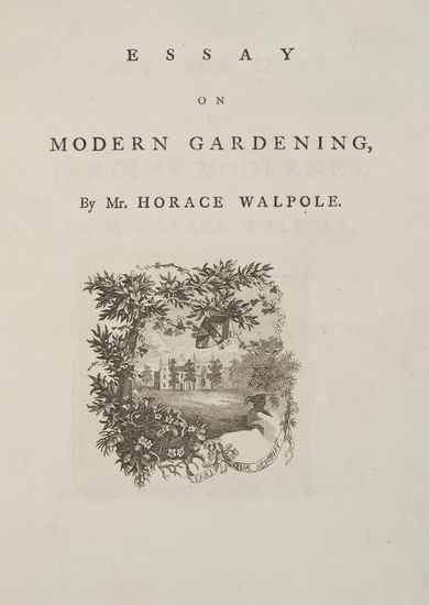 Appraisal: Walpole Horace th Earl of Orford Essay on Modern Gardening