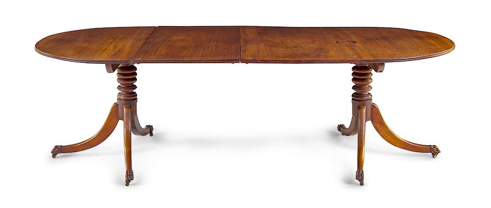 Appraisal: A George III Mahogany Double Pedestal Dining Table A George