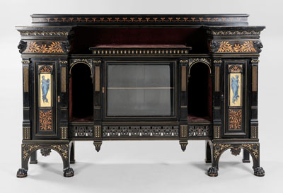 Appraisal: Fine Herter Brothers Inlaid Cabinet New York circa s mahogany