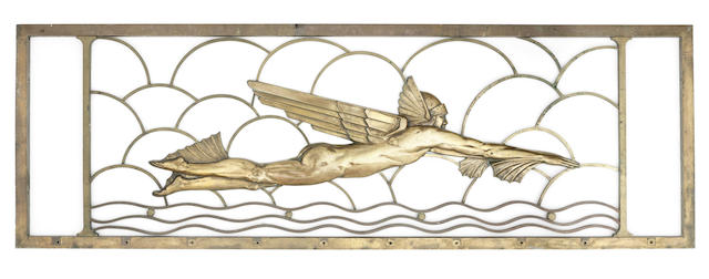 Appraisal: Continental An Art Deco Bronze Panel circa depicting the Roman