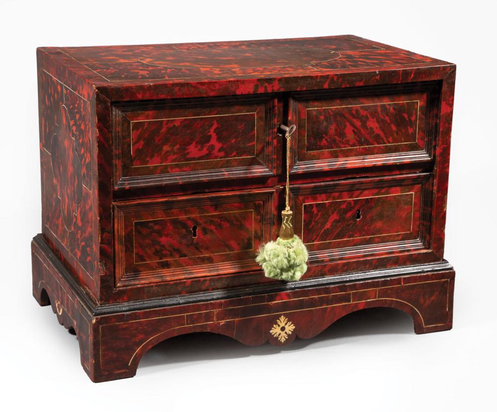 Appraisal: Indo-Portuguese Inlaid Rosewood and Tortoiseshell Collector's Cabinet late th c