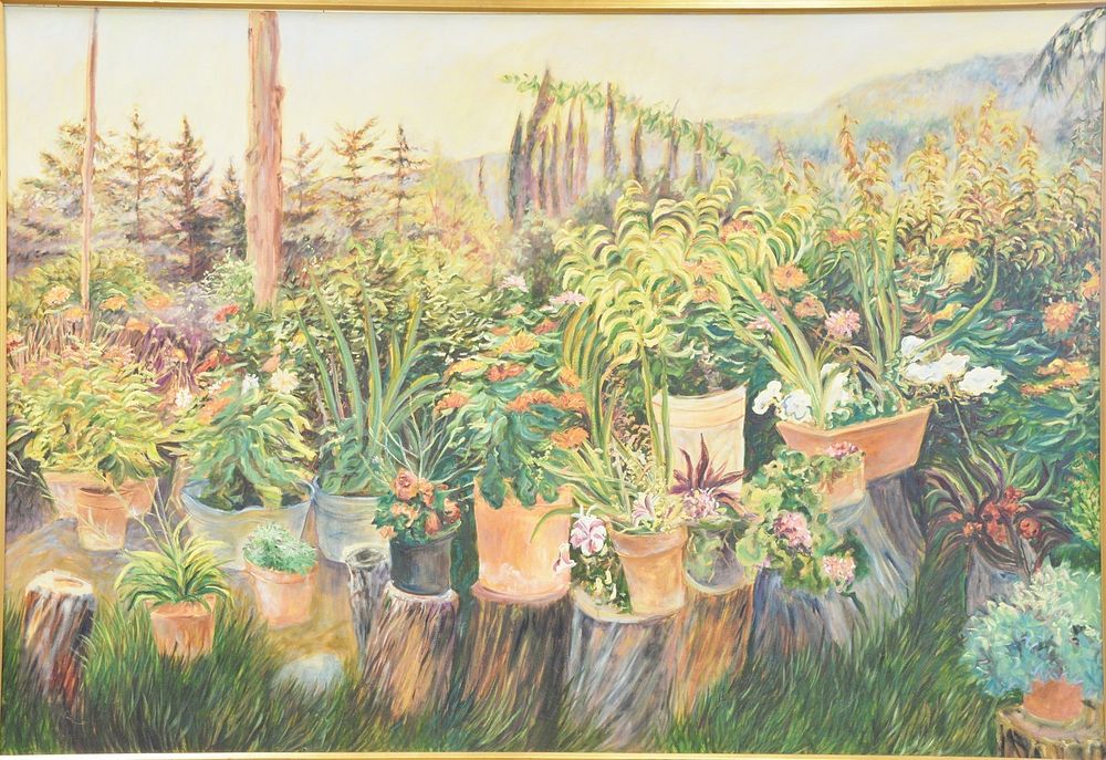 Appraisal: Jamie Evrard b A Tuscan Garden II oil on canvas