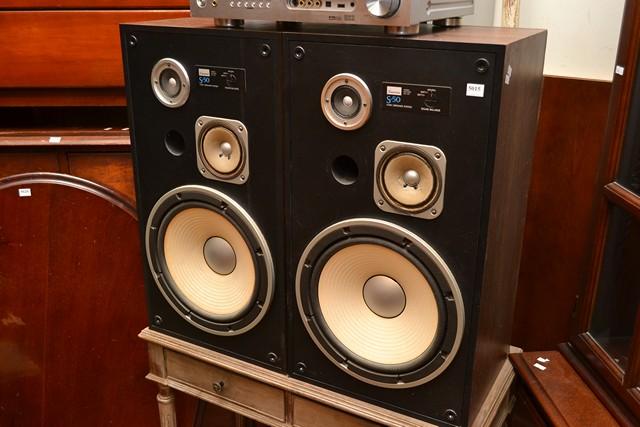 Appraisal: A PAIR OF LARGE 'S SANSUI SPEAKERS A PAIR OF