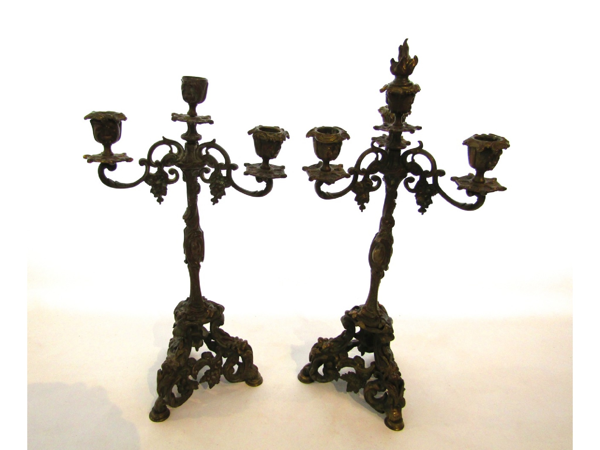 Appraisal: A pair of th century heavy well cast brass four