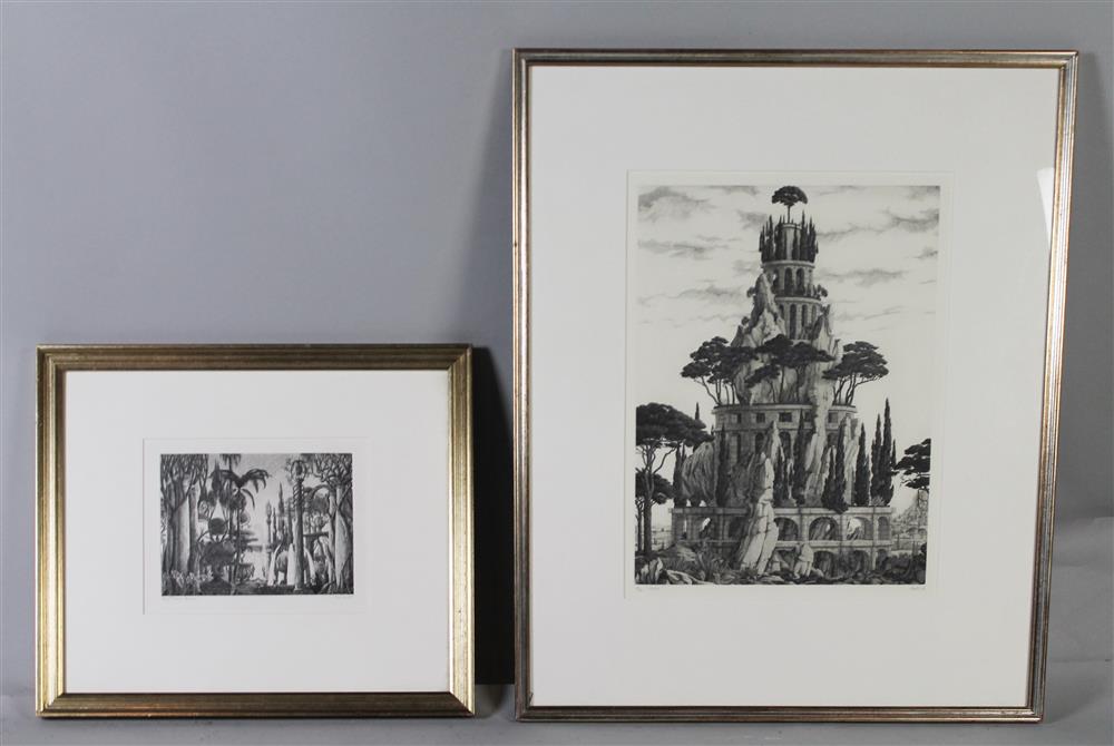 Appraisal: FRANCOIS HOUTIN AMERICAN - UTOPIE and FANTAISIE ROMAINE Print x