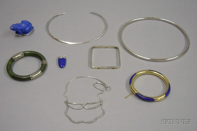 Appraisal: Assortment of Sterling Silver and Hardstone Jewelry including two sterling