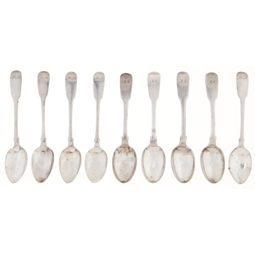 Appraisal: A composed set of nine Scottish George IV silver teaspoons