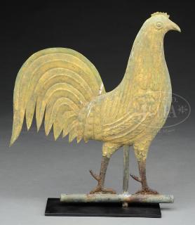 Appraisal: SMALL GAMECOCK WEATHERVANE SMALL GAMECOCK WEATHERVANE Last quarter th century