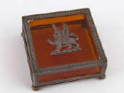 Appraisal: A silver mounted presentation box by Carl Faberge approx x