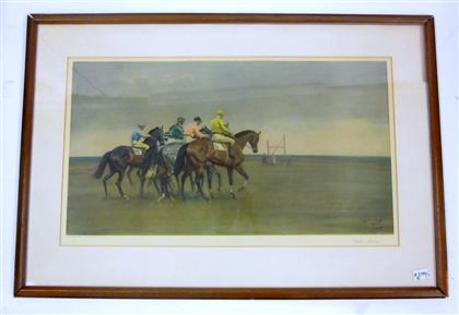 Appraisal: After Alfred Munnings three equestrian sporting printsmid twentieth century