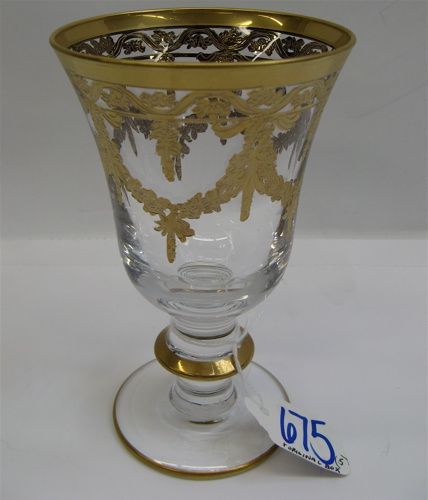 Appraisal: SET OF FIVE ITALIAN K GOLD OVERLAY GOBLETS Vetri di