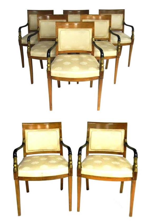 Appraisal: Eight th C Biedermeier style armchairs by the Century Chair