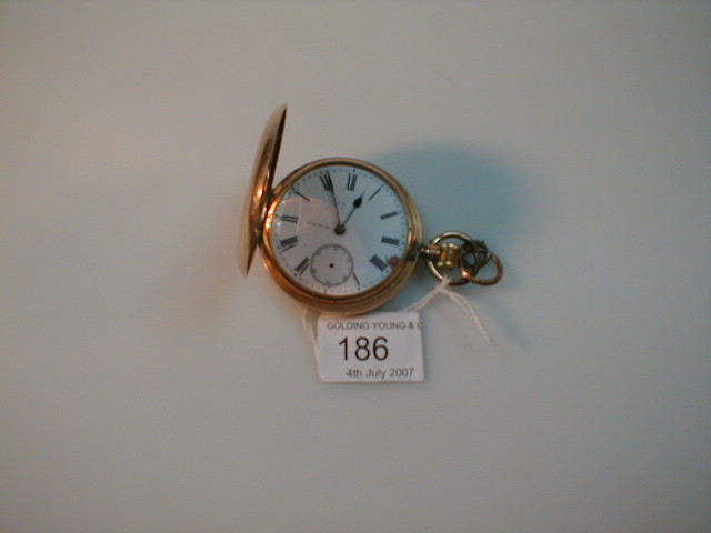 Appraisal: A full Hunter pocket watch in a case marked K