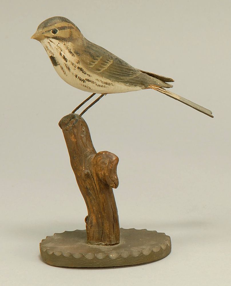 Appraisal: MINIATURE SPARROW By Peter Peltz of Sandwich Massachusetts With raised