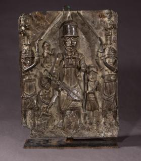 Appraisal: African Benin Bronze Relief Plaque th c of a chief