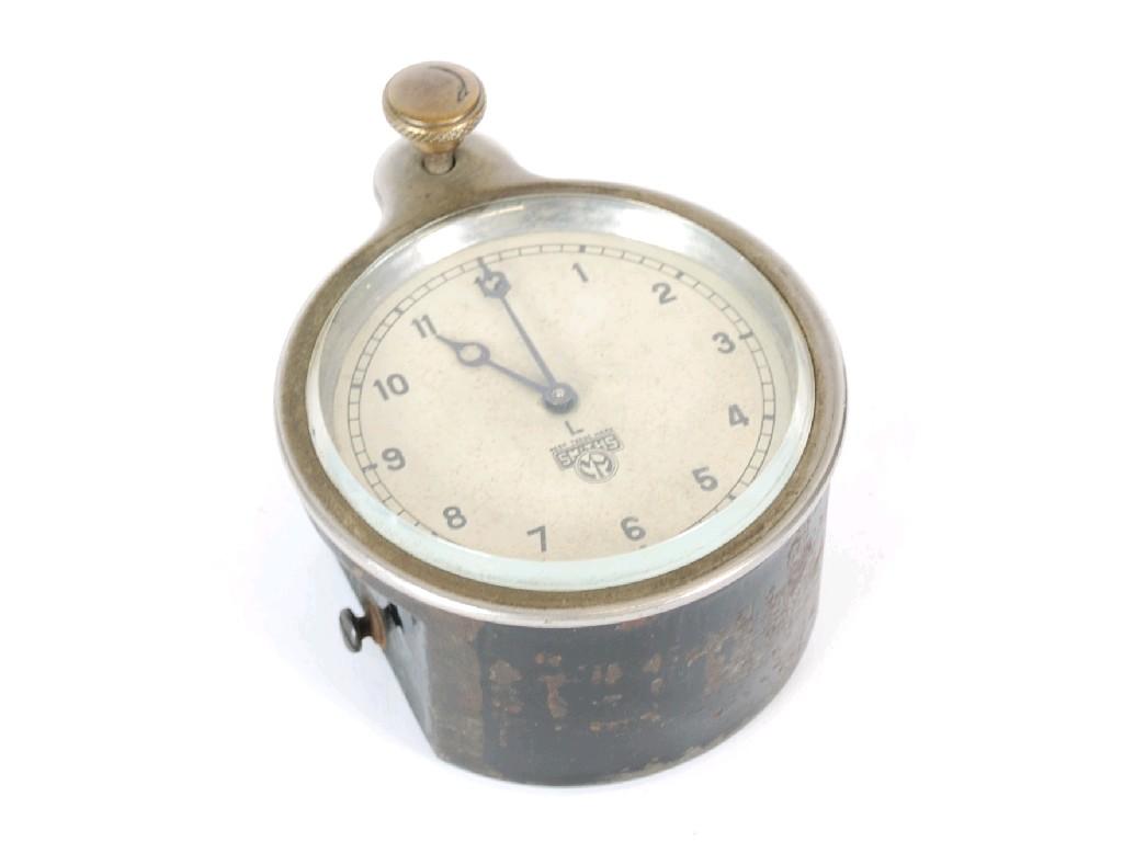 Appraisal: SMITH'S MOTOR CAR DASHBOARD CLOCK with circular white dial brass