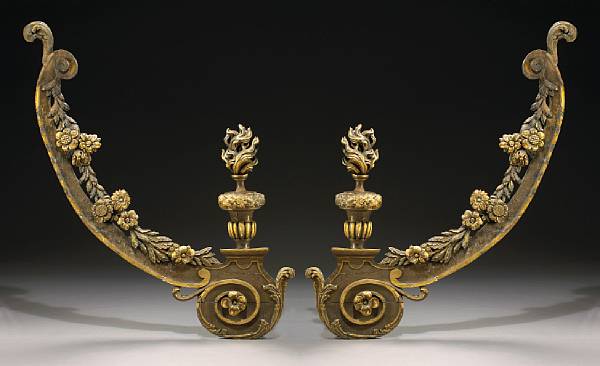 Appraisal: A pair of Italian Neoclassical painted and parcel gilt architectural