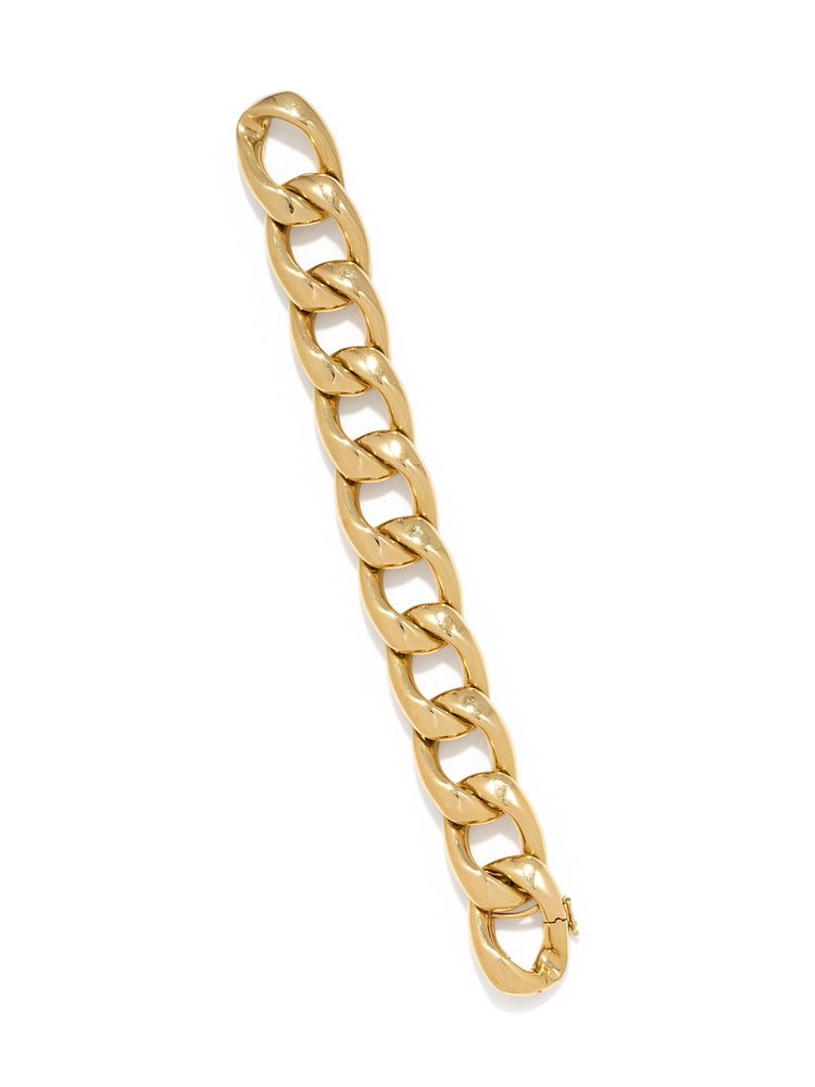 Appraisal: YELLOW GOLD BRACELET YELLOW GOLD BRACELET Consisting of a curb