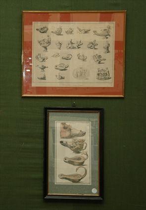 Appraisal: French th Century Engraving of Oil Lamps together with Hand-Colored