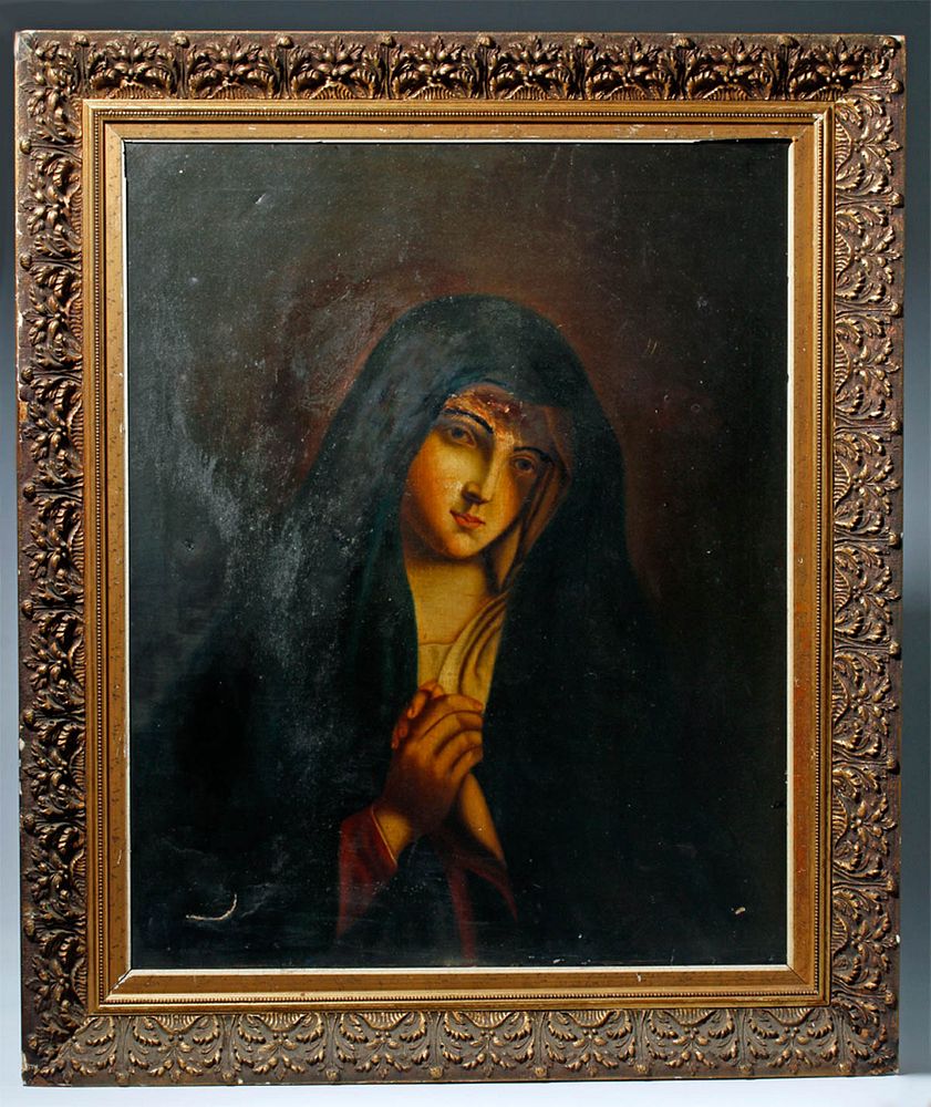 Appraisal: th C Italian Oil Painting - Madonna In Sorrow Originally