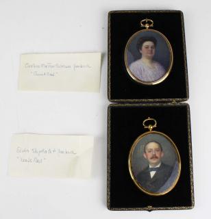 Appraisal: Pr Of Miniature Portraits By Wm Jacob Baer American -