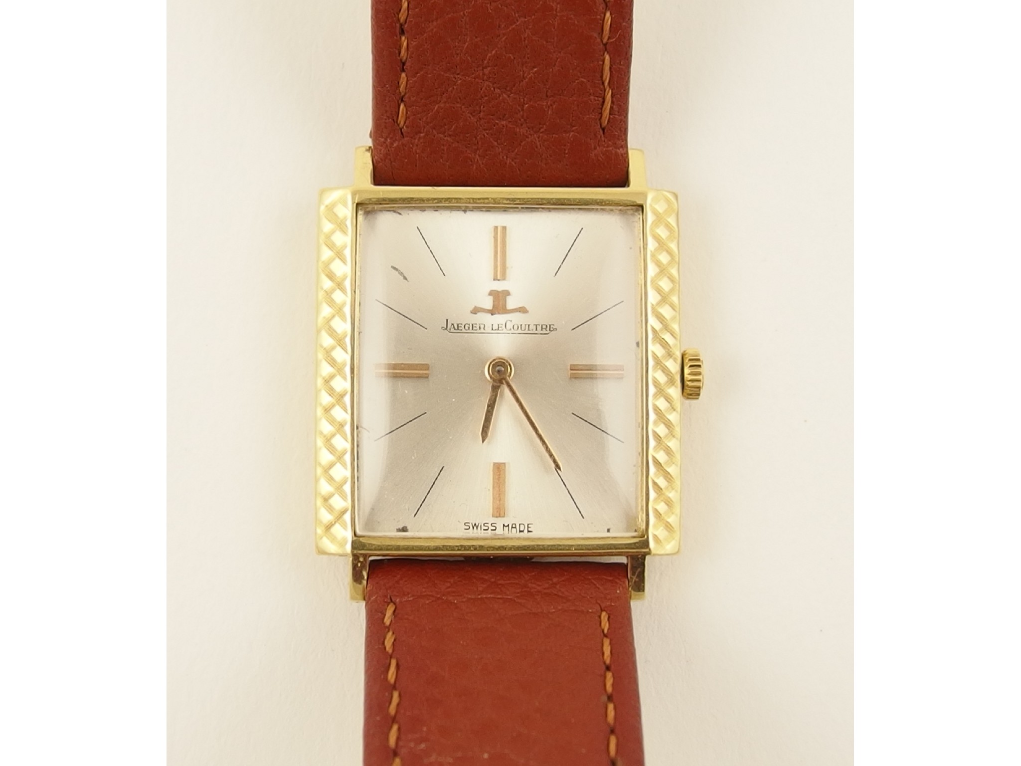 Appraisal: An ct Gents Jaeger Le Coultrewith brushed cream oblong dial