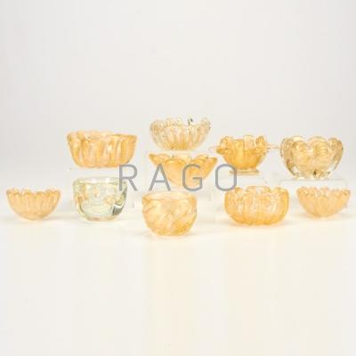 Appraisal: BAROVIER ETC Ten pieces including mini Cordonato d Oro glass