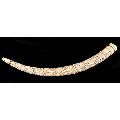 Appraisal: Tribal Art A carved ivory tusk Loango coast th early