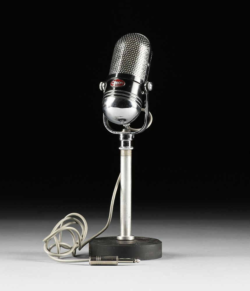 Appraisal: A VINTAGE JAPANESE OLSON M- PILL MICROPHONE ON STAND -