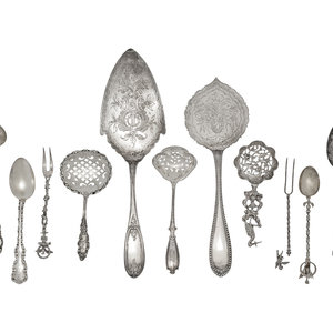 Appraisal: A Group of Silver and Silver-Plate Flatware Articles Various Makers