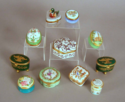 Appraisal: Eleven dresser boxes by Limoges Halcyon Days