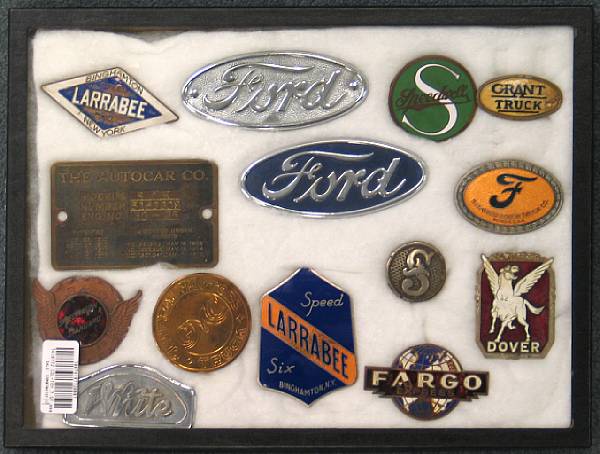 Appraisal: Ensemble of automotive badges club associations Lot includes over brass