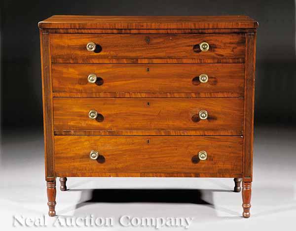 Appraisal: An American Late Federal Mahogany Chest of Drawers in the