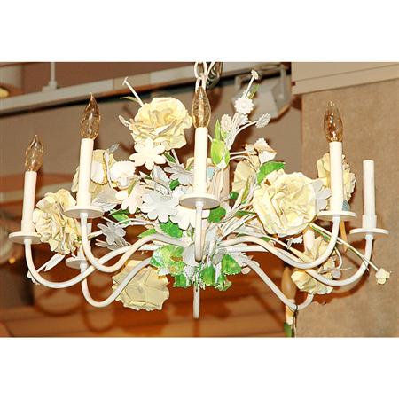 Appraisal: Painted Tole Ten-Light Chandelier Estimate -