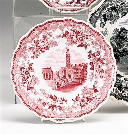 Appraisal: Historical pink transferware plate job and john jackson burslem circa