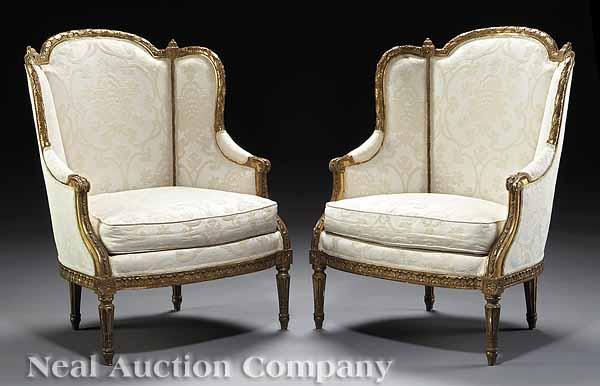 Appraisal: A Pair of Finely Carved and Gilded Louis XVI-Style Berg