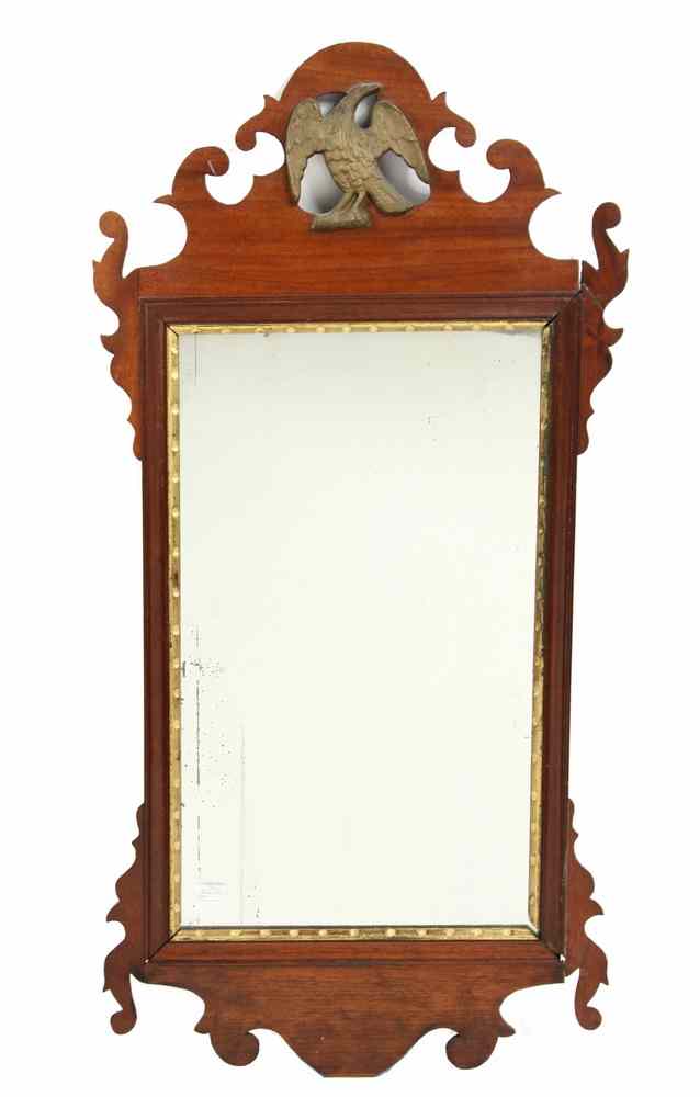 Appraisal: PERIOD MIRROR - Chippendale Mahogany Framed Mirror with dimpled gilt