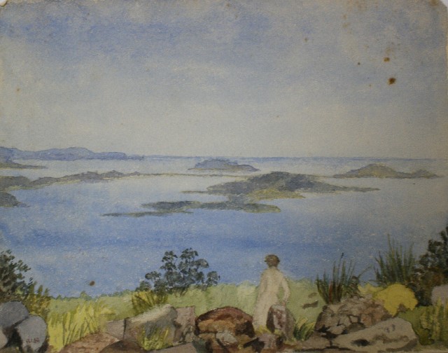 Appraisal: Emma Minnie Boyd - Gazing Out to Sea watercolour dated