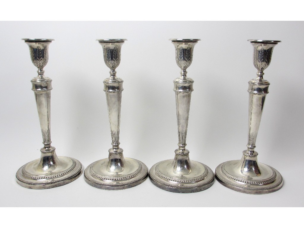 Appraisal: A set of four George V silver candl